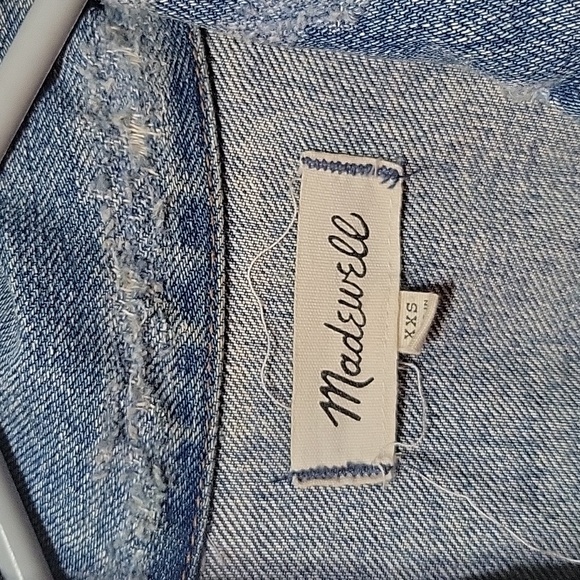 Madewell Distressed Denim Jean Jacket XXS - Picture 2 of 5